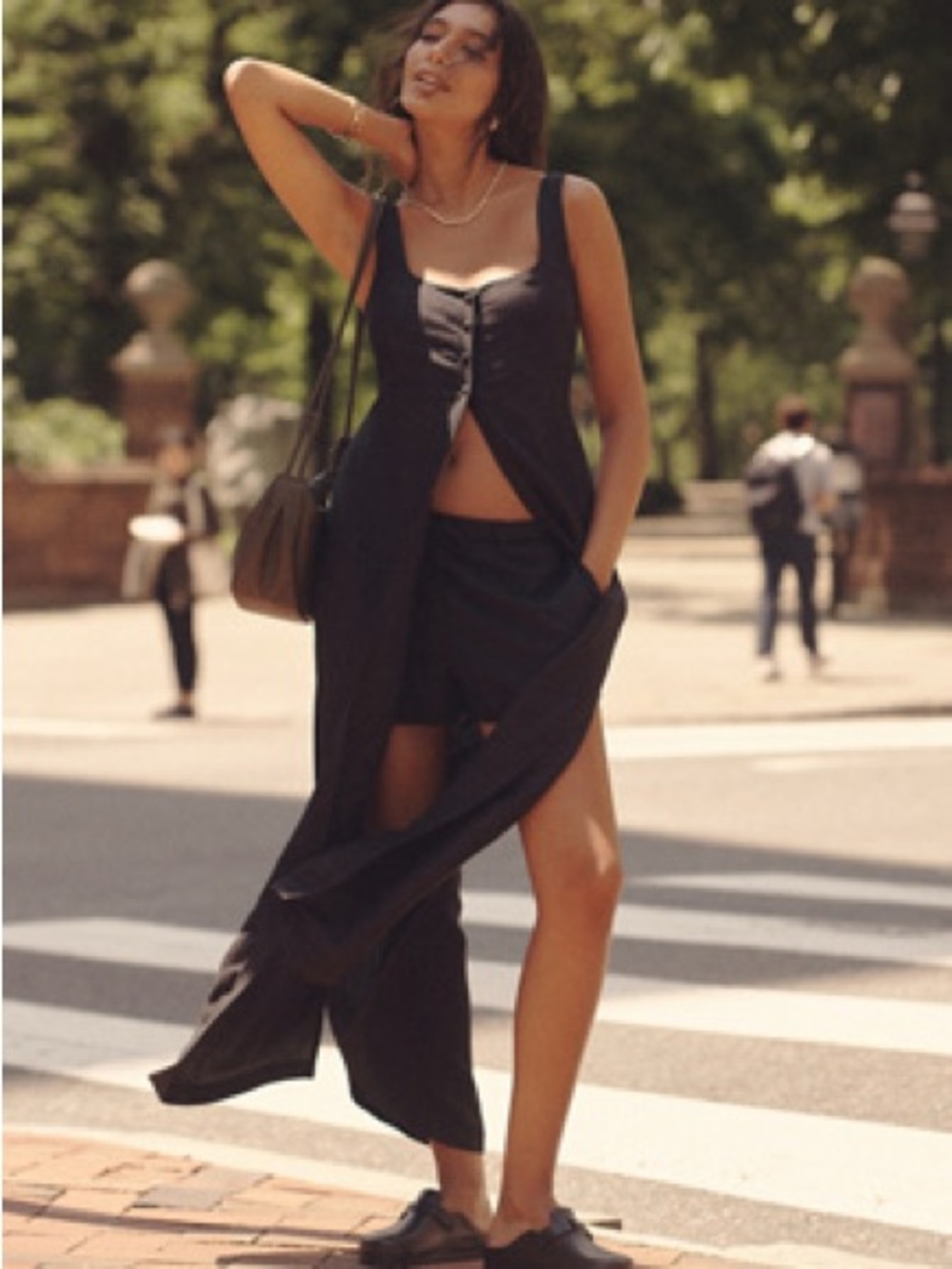 Anthropologie Black Sleeveless Longline Tunic Vest - Picture 4 of 6